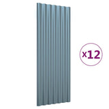 Vidaxl dakpanelen 12 st 100x36 cm gegalvaniseerd staal grijs