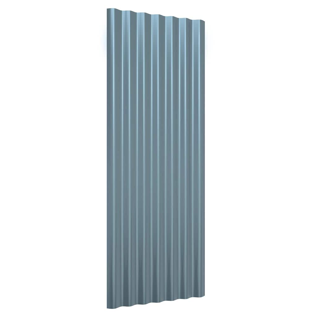 Vidaxl dakpanelen 12 st 100x36 cm gegalvaniseerd staal grijs