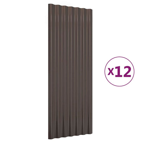 Vidaxl dakpanelen 12 st 100x36 cm gegalvaniseerd staal bruin