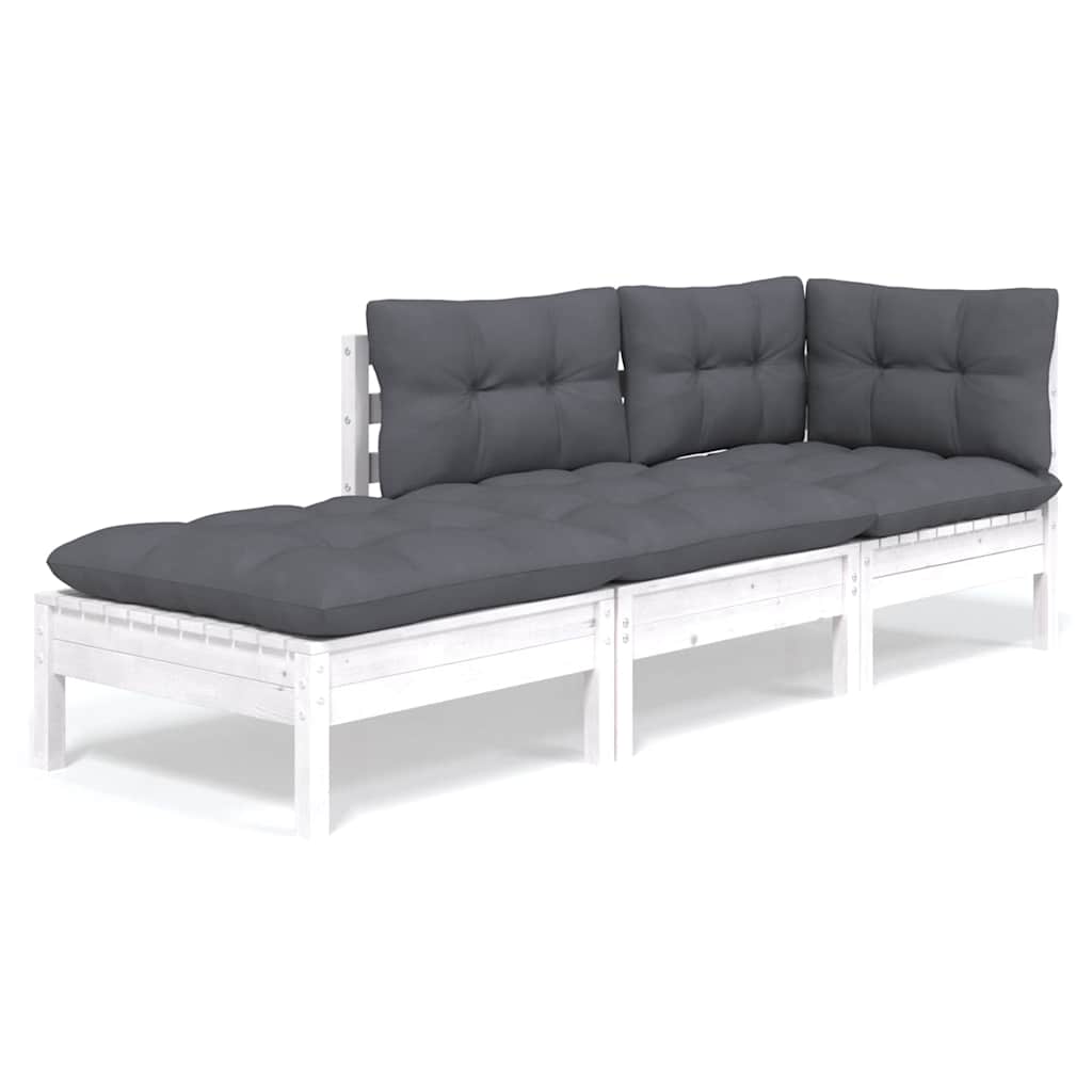 Vidaxl 3-delige loungeset met kussens massief grenenhout