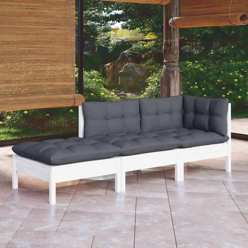 Vidaxl 3-delige loungeset met kussens massief grenenhout