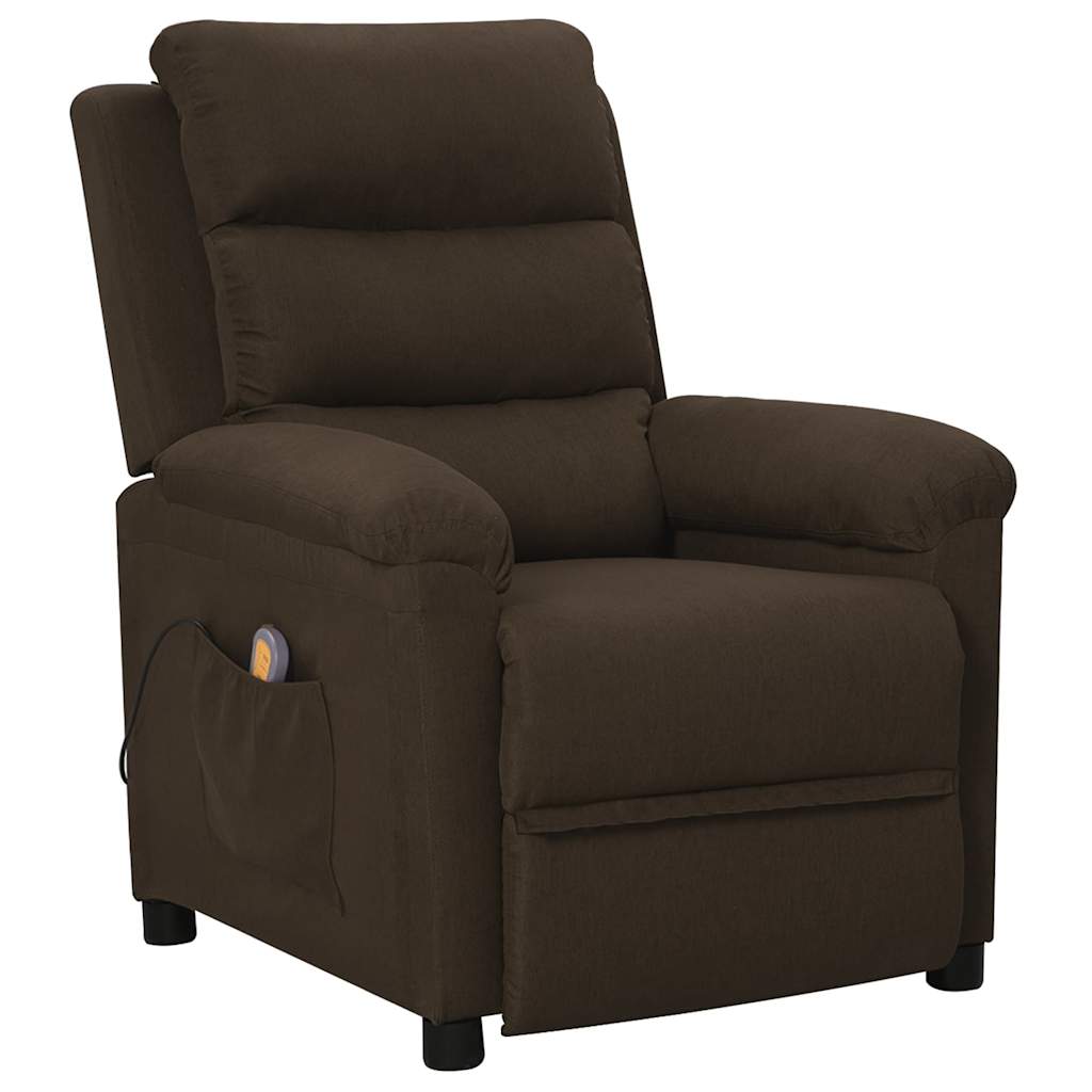 Vidaxl massagestoel stof donkerbruin