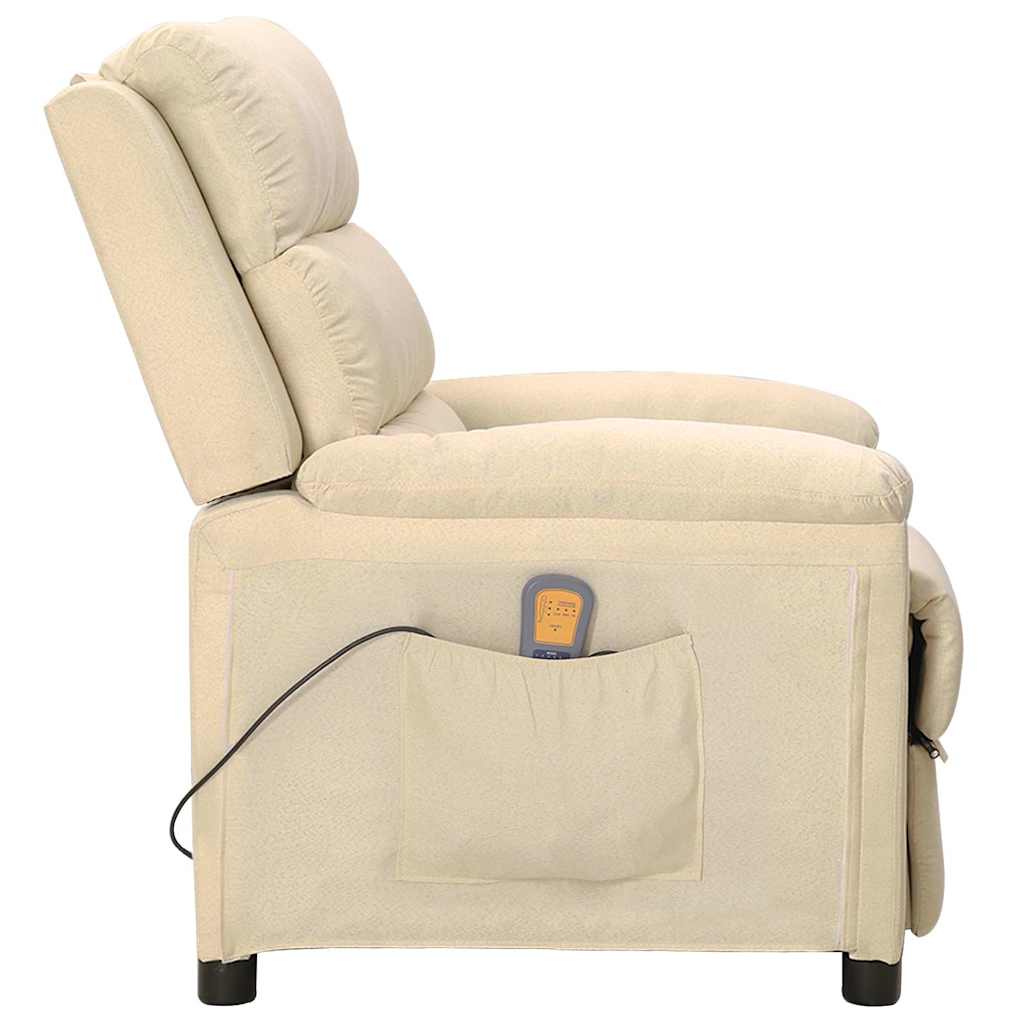Vidaxl massagestoel stof crèmekleurig