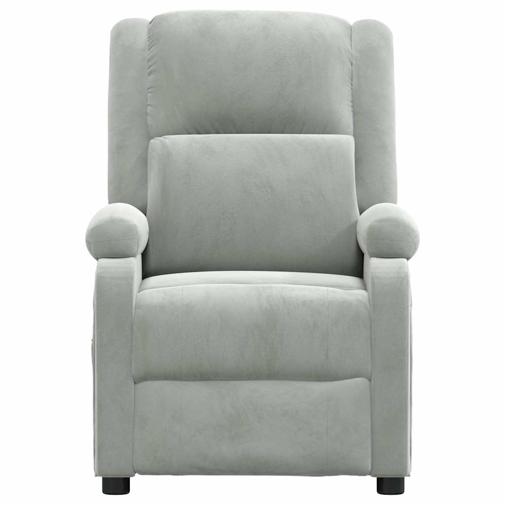 Vidaxl fauteuil verstelbaar fluweel lichtgrijs