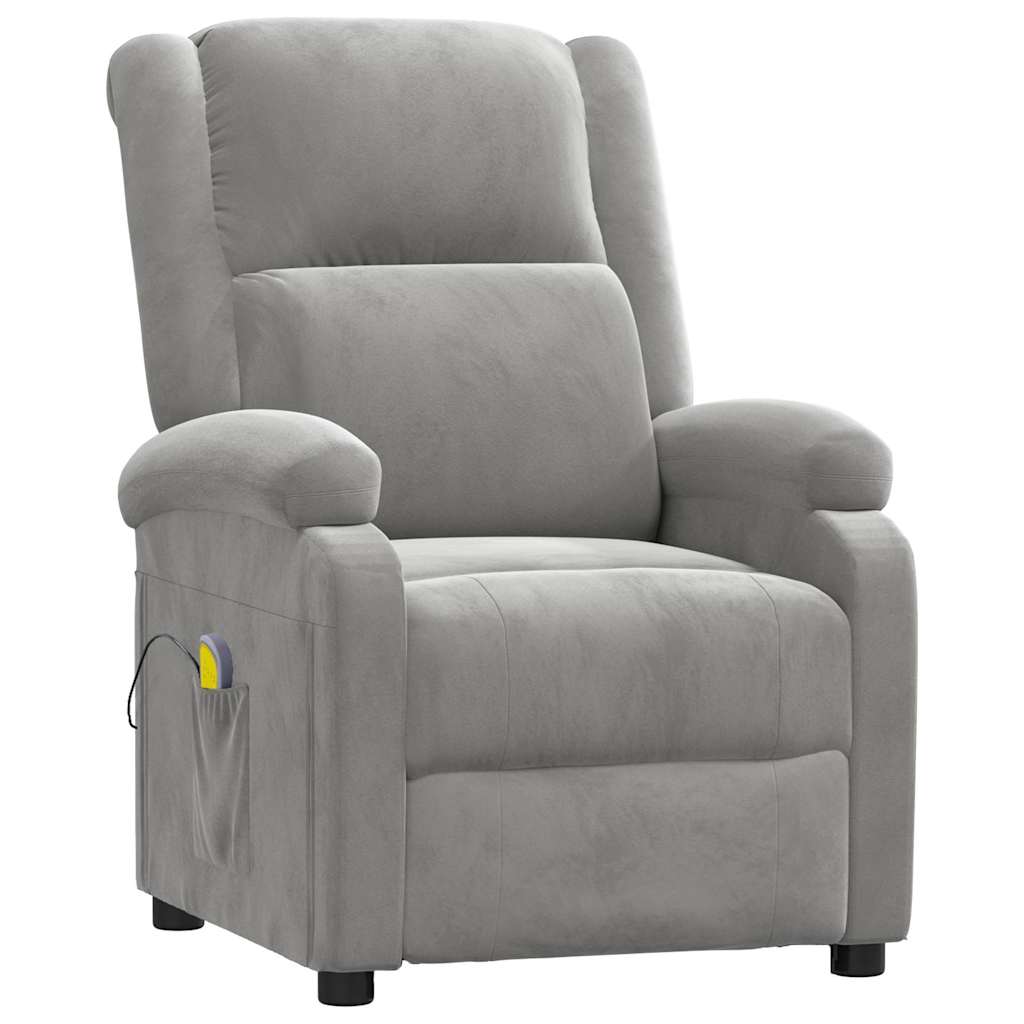Vidaxl massagestoel fluweel lichtgrijs
