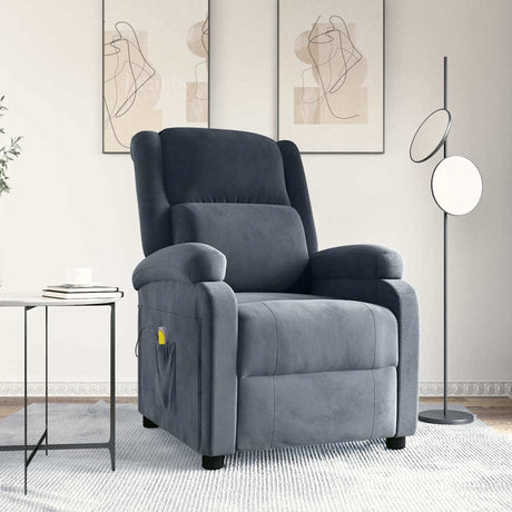 Vidaxl massagestoel fluweel donkergrijs
