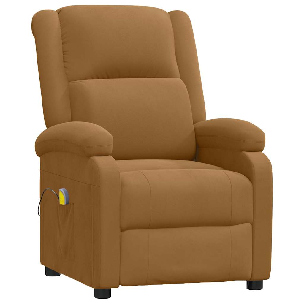 Vidaxl massagestoel fluweel bruin