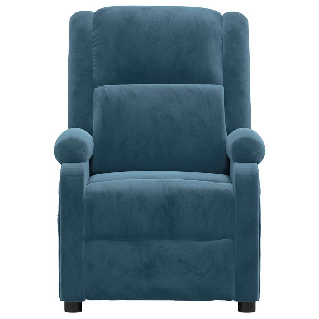 Vidaxl massagestoel fluweel blauw
