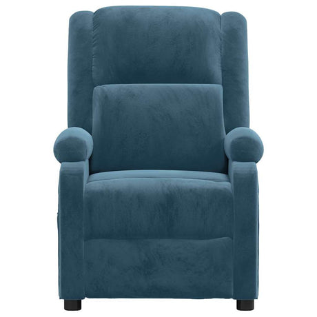 Vidaxl massagestoel fluweel blauw