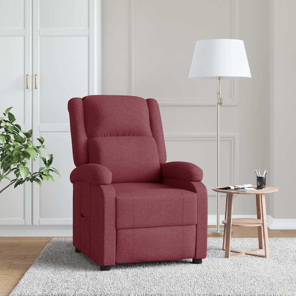 Vidaxl fauteuil verstelbaar stof wijnrood
