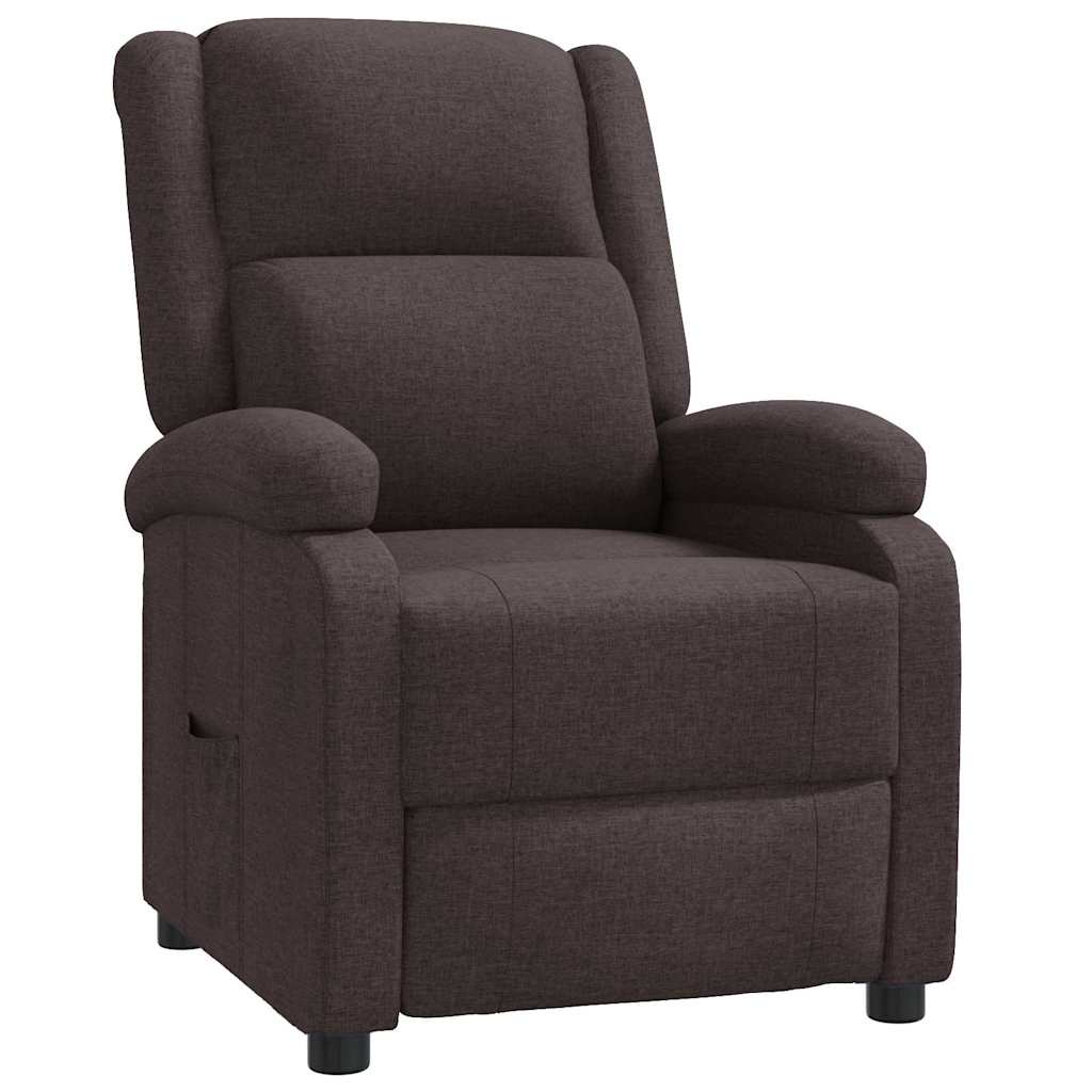 Vidaxl fauteuil verstelbaar stof donkerbruin