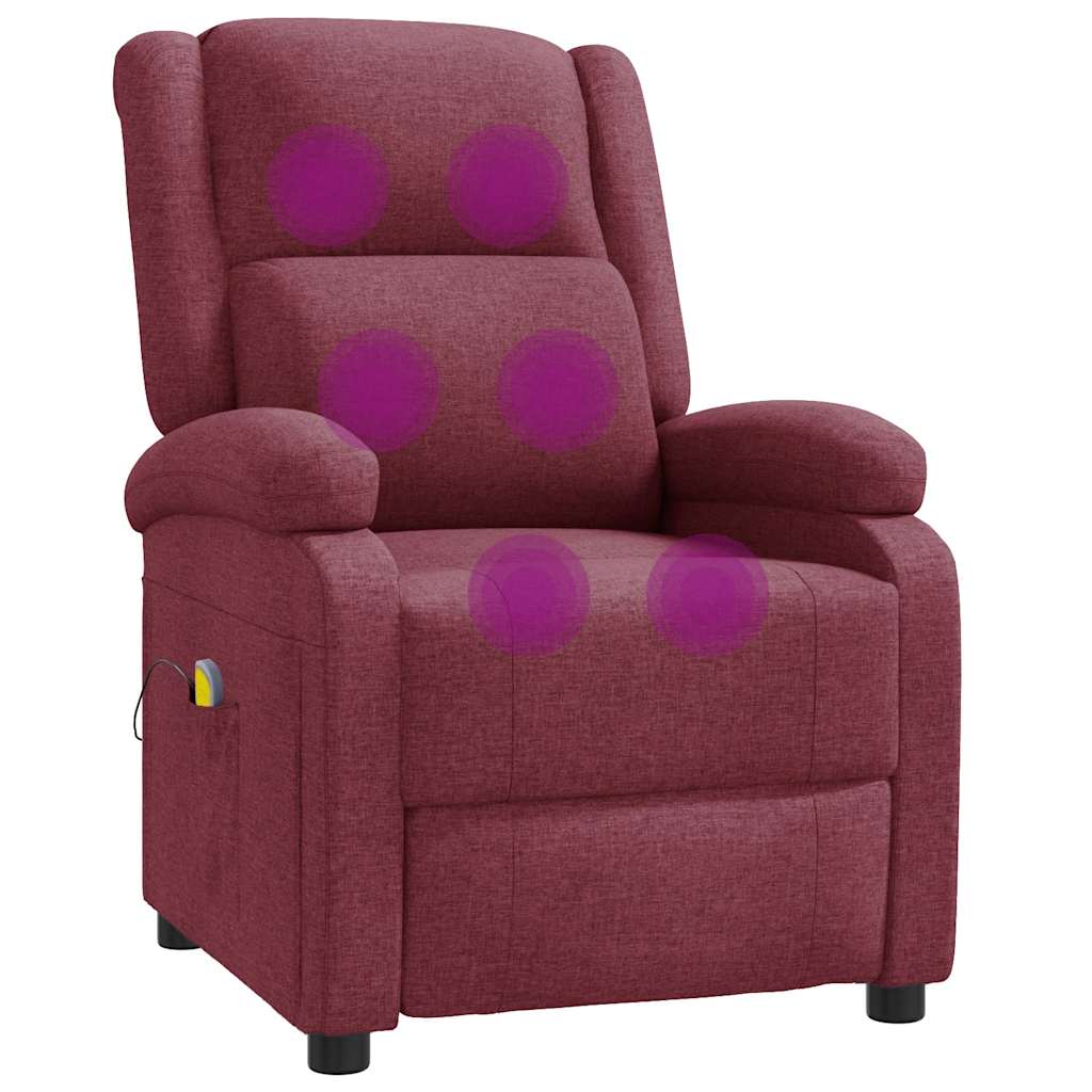 Vidaxl massagestoel stof wijnrood