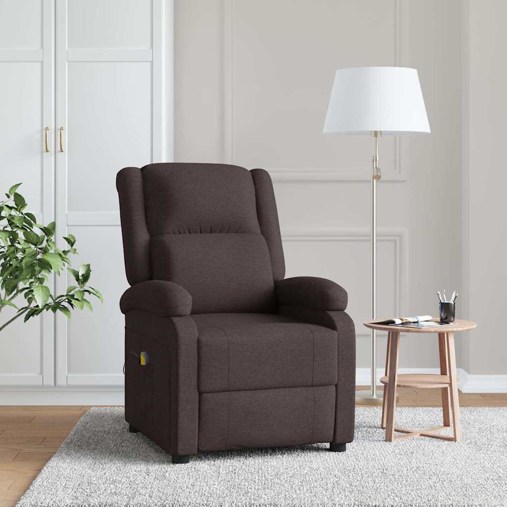 Vidaxl massagestoel stof donkerbruin