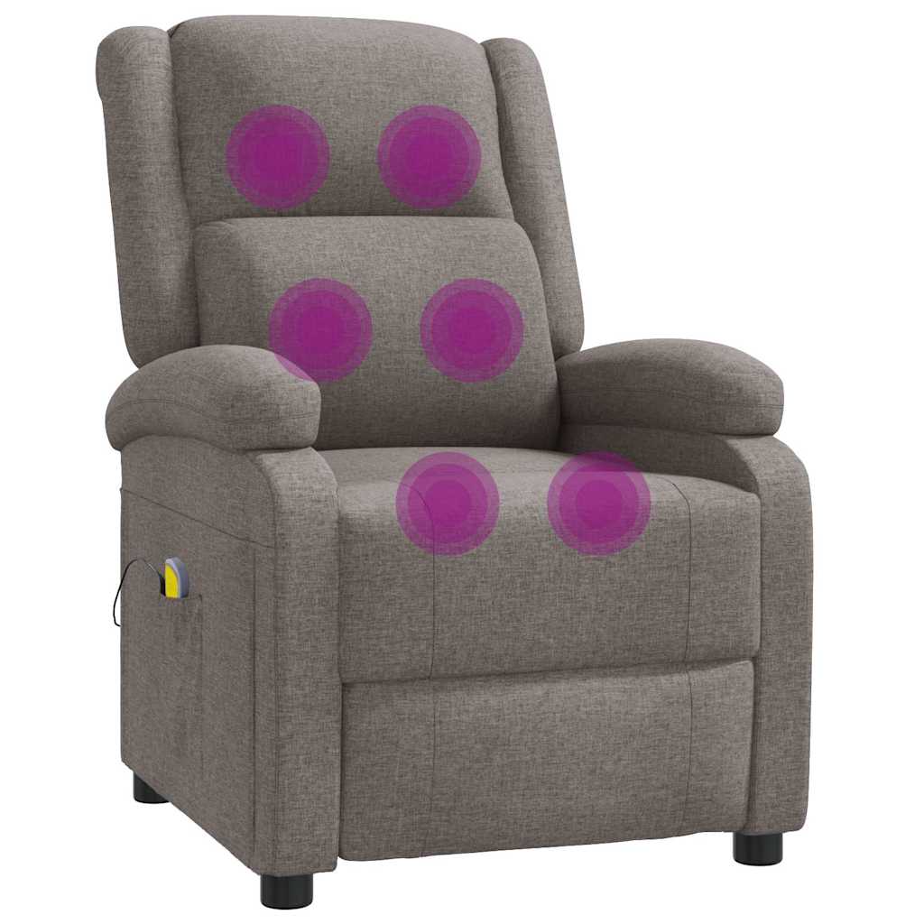 Vidaxl massagestoel stof taupe