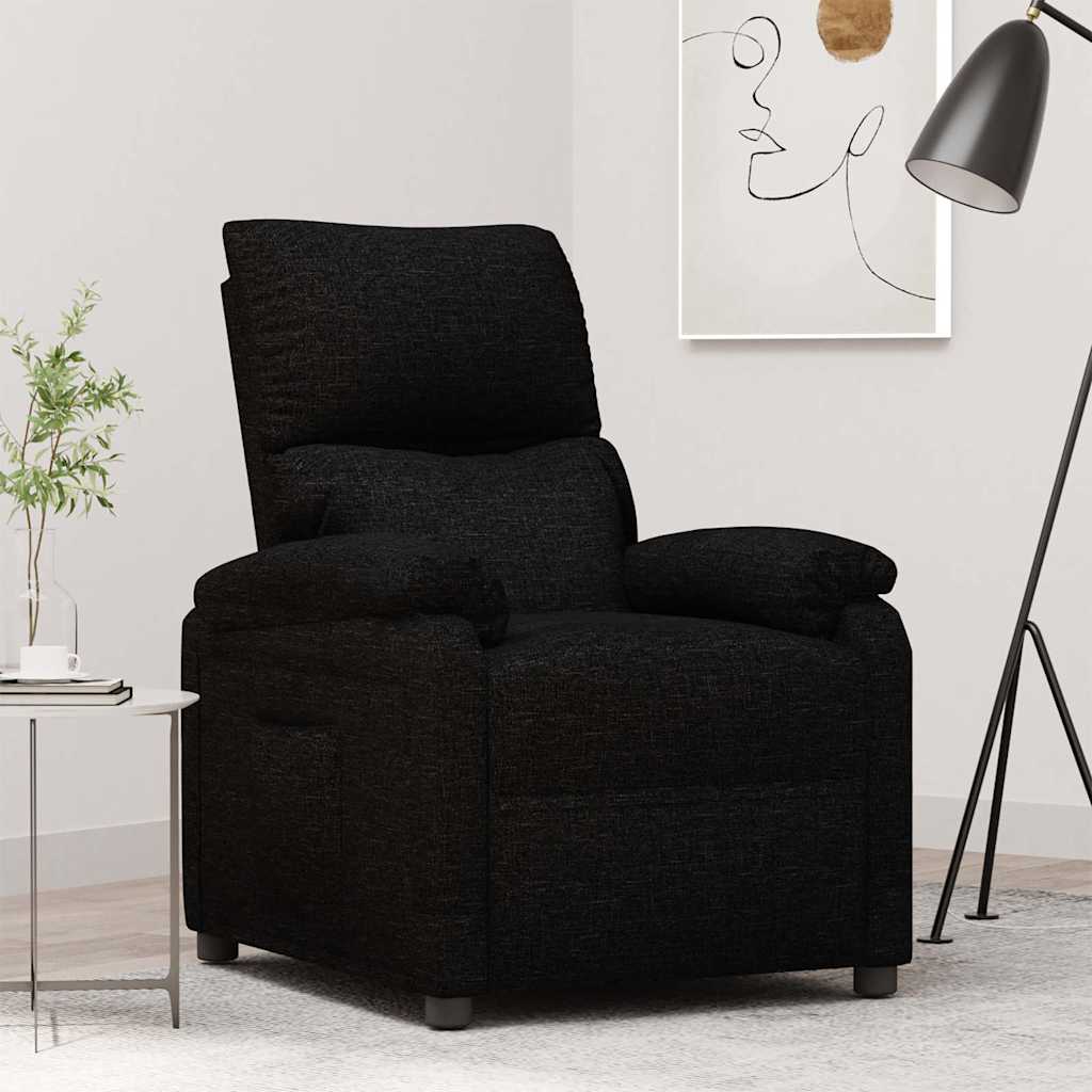 Vidaxl fauteuil verstelbaar stof zwart