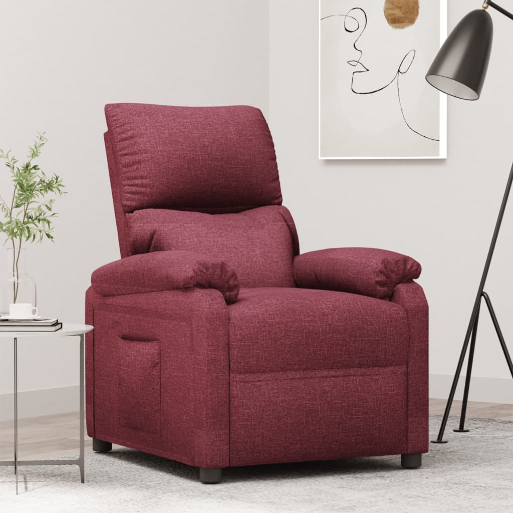 Vidaxl fauteuil verstelbaar stof wijnrood