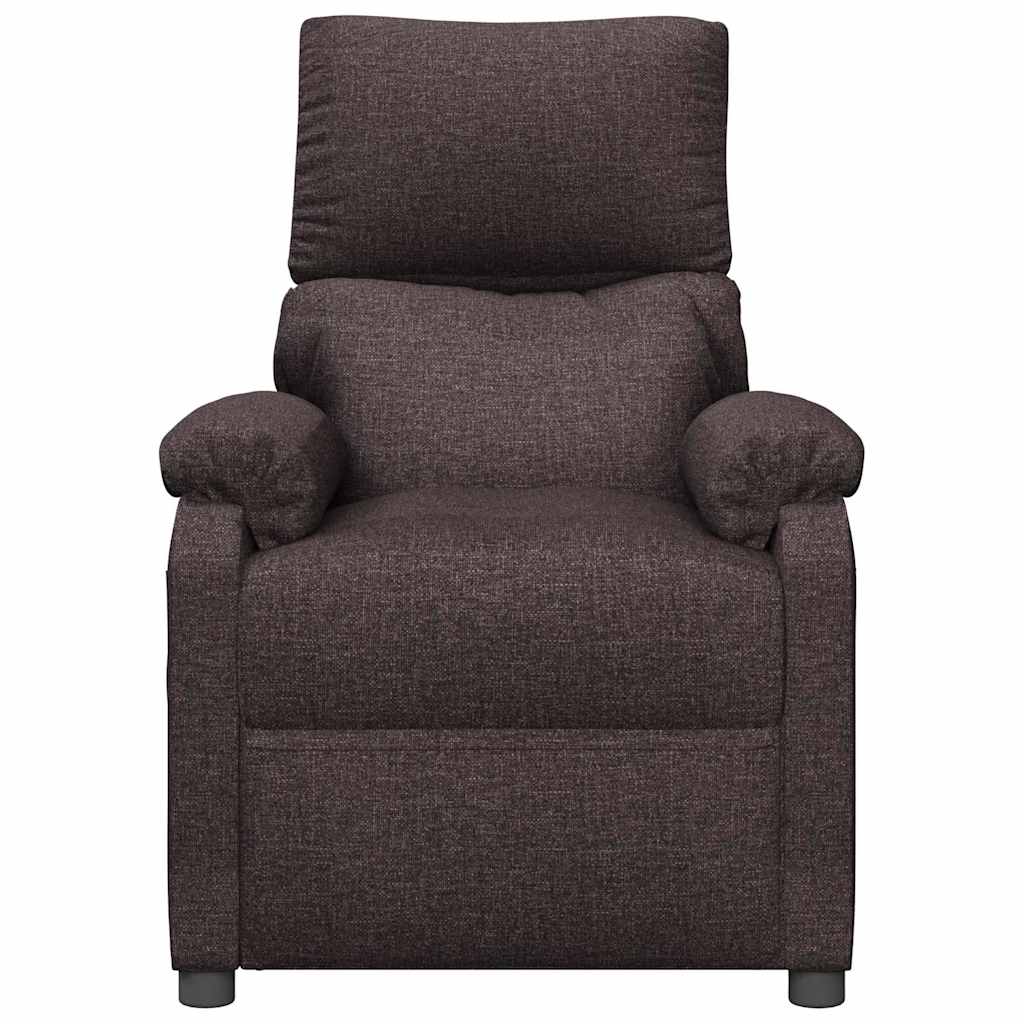 Vidaxl fauteuil verstelbaar stof donkerbruin