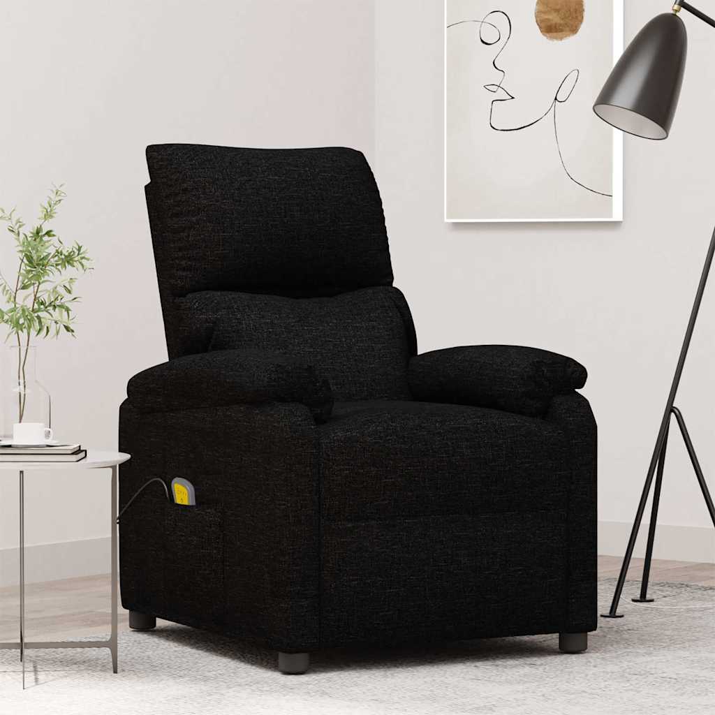 Vidaxl massagestoel stof zwart