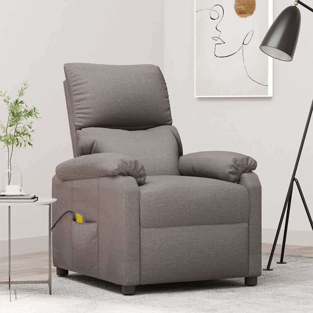 Vidaxl massagestoel stof taupe