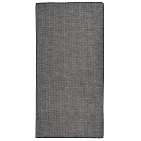 Vidaxl buitenkleed platgeweven 100x200 cm grijs