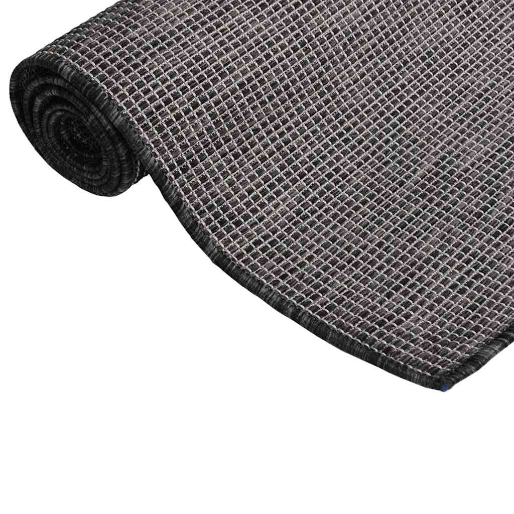 Vidaxl buitenkleed platgeweven 120x170 cm grijs