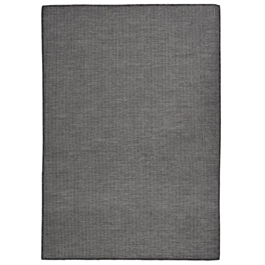 Vidaxl ausserhalb rug flaach gewéckelt 160x230 cm Grau