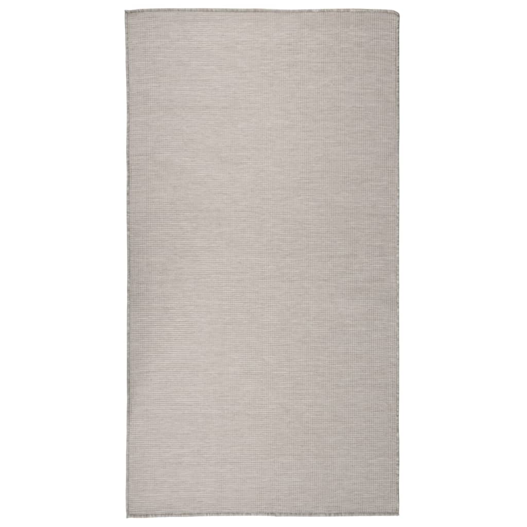 Vidaxl zunanja preproga ploščata tkana 80x150 cm taupe