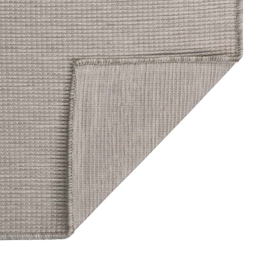 Vidaxl zunanja preproga ploščata tkana 80x150 cm taupe