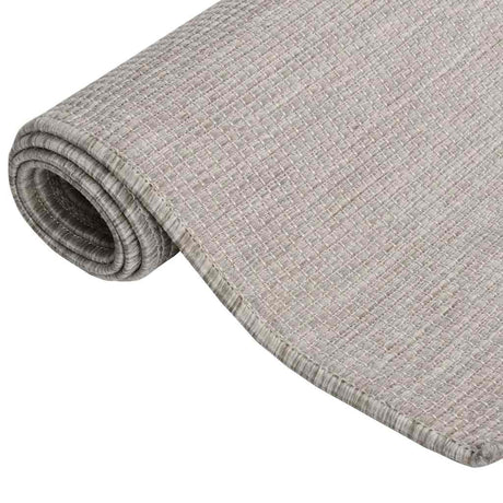 Vidaxl buitenkleed platgeweven 80x150 cm lichtgrijs