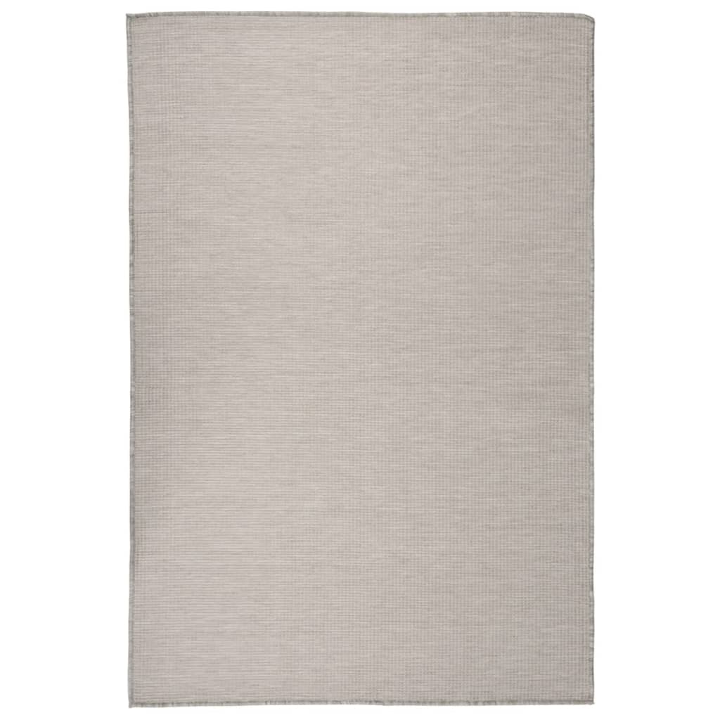 Vidaxl extérieur tapis plat - tissé 120x170 cm taupe