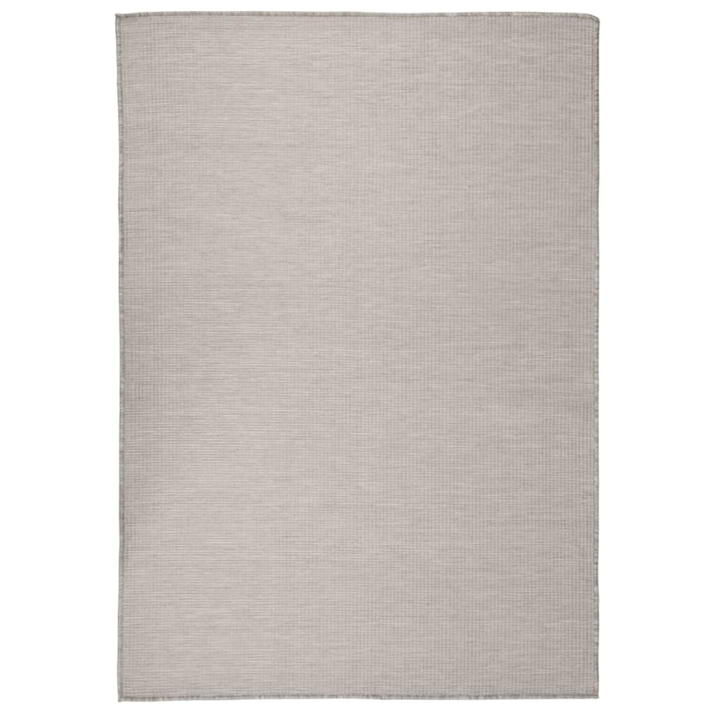 Vidaxl extérieur tapis plat tissé 140x200 cm taupe