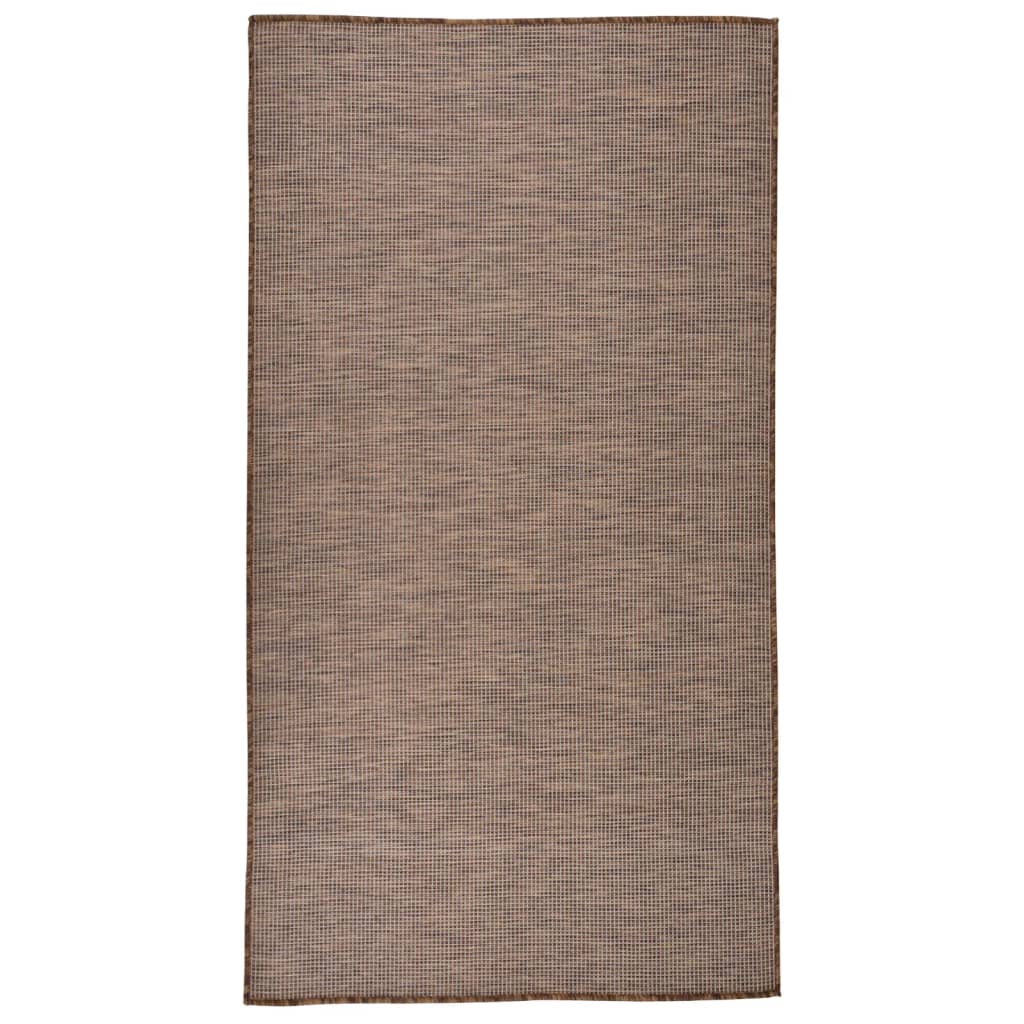 Vidaxl extérieur tapis plat tissé 80x150 cm brun