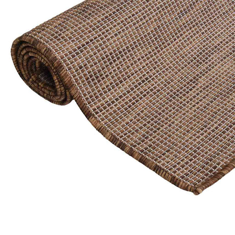 Vidaxl buitenkleed platgeweven 80x150 cm bruin