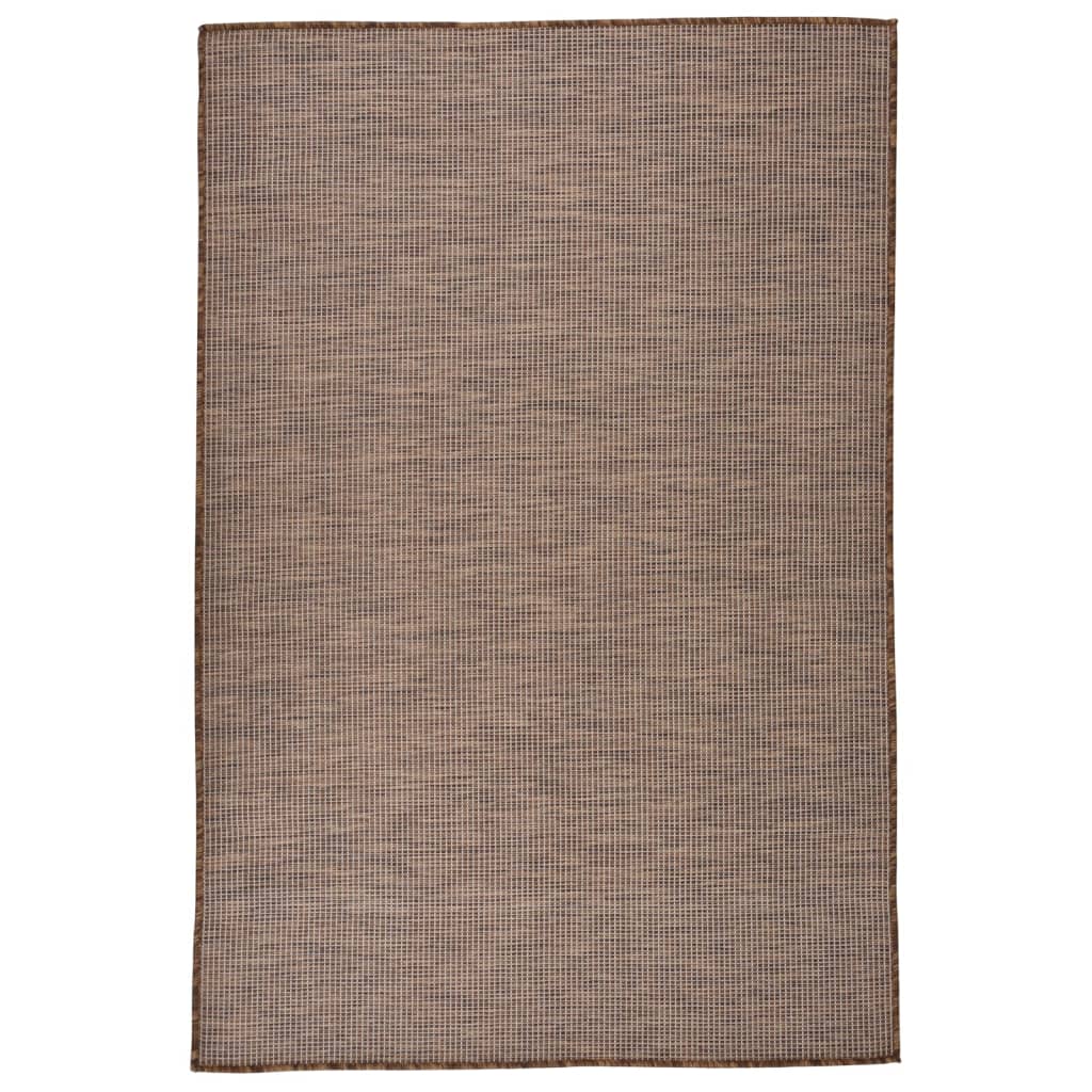 Vidaxl extérieur tapis plat tissé 120x170 cm brun