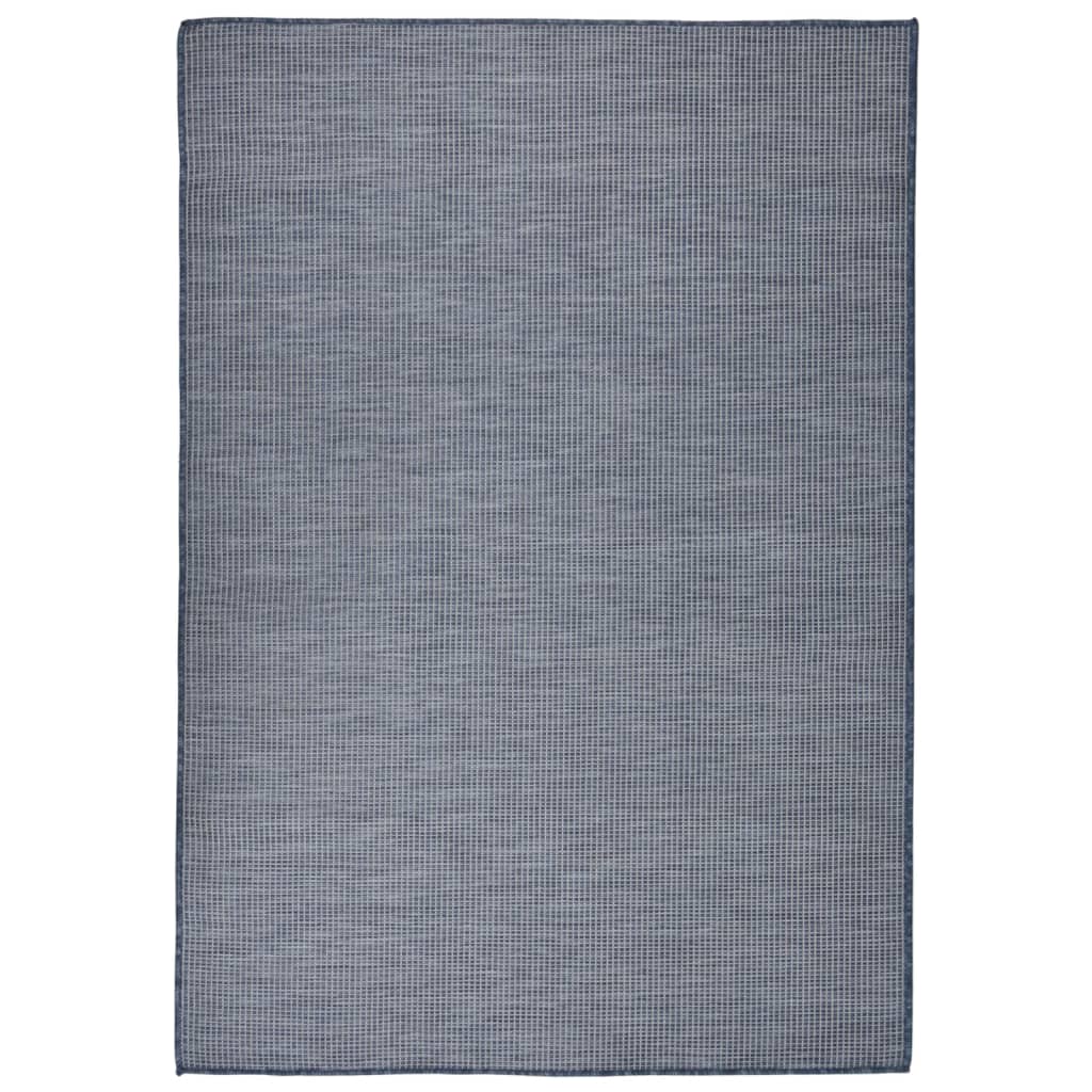 Vidaxl extérieur tapis plat tissé 160x230 cm bleu