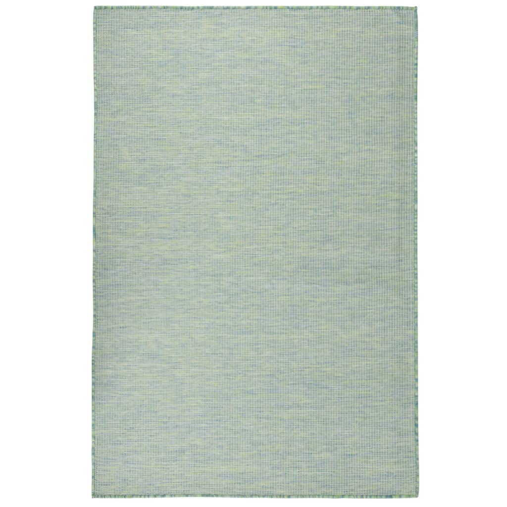 Vidaxl Extérieur tapis plat - Turquoise tissée 120x170 cm