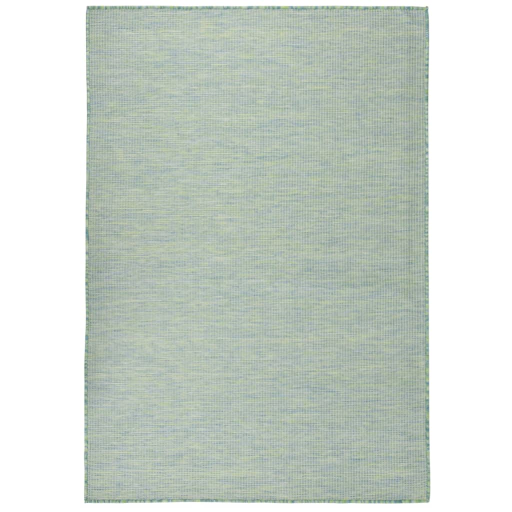 Vidaxl ausserhalb rug flaach gewéckelt 160x230 cm türkis