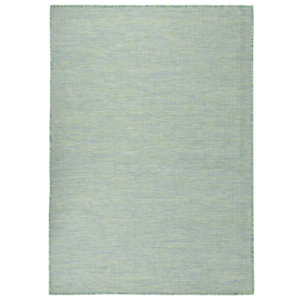 Vidaxl Extérieur tapis plat - Turquoise tissée 200x280 cm