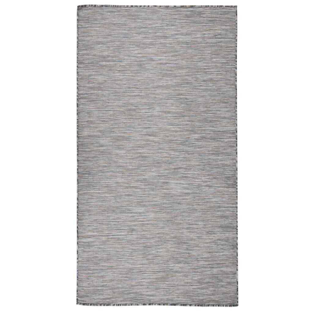 Vidaxl buitenkleed platgeweven 80x150 cm bruin en blauw