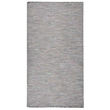 Vidaxl buitenkleed platgeweven 80x150 cm bruin en blauw
