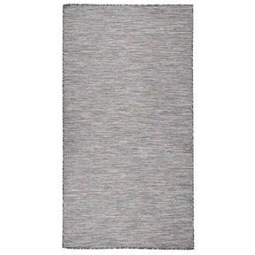 Vidaxl buitenkleed platgeweven 80x150 cm bruin en blauw