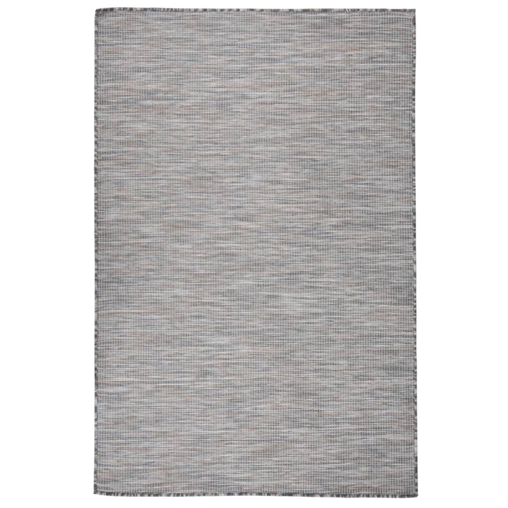 Vidaxl extérieur tapis plat tissé 120x170 cm brun et bleu