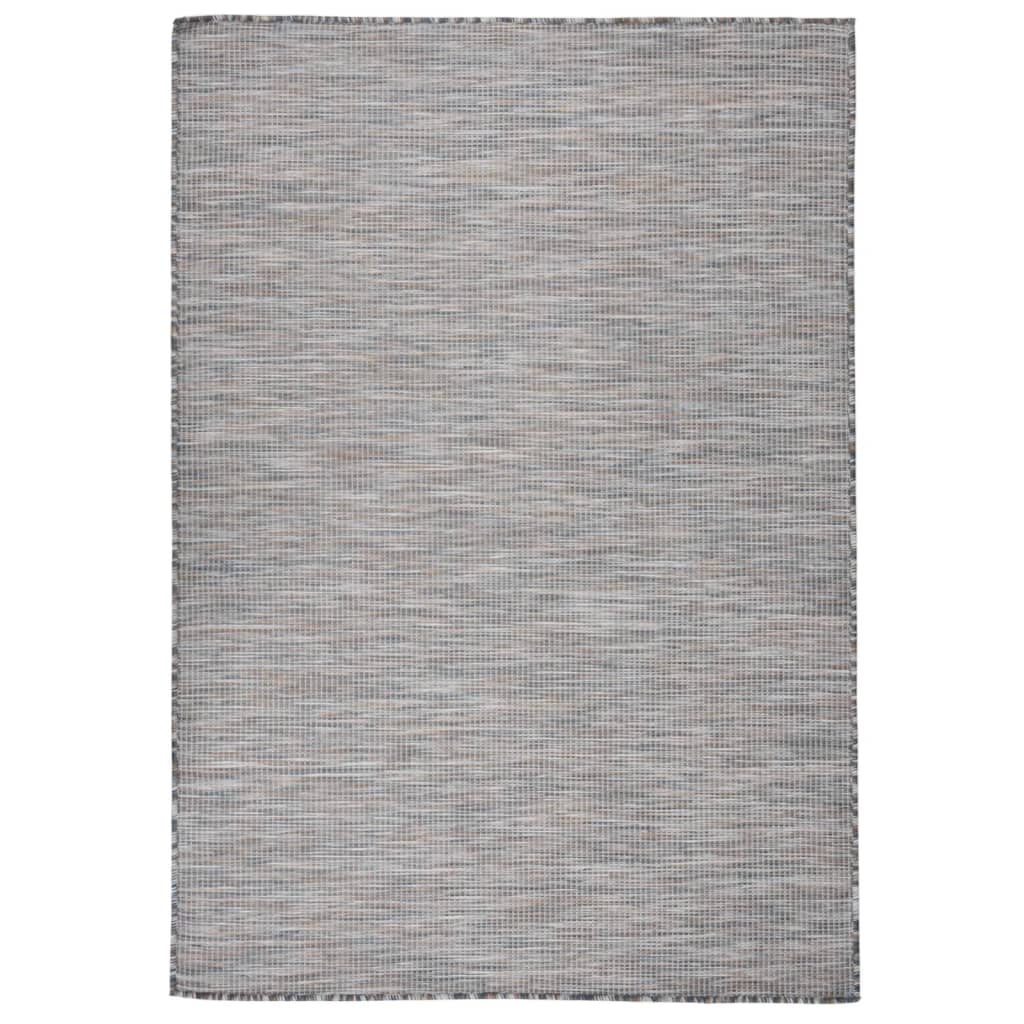 Vidaxl Extérieur tapis plat tissé 160x230 cm marron et bleu