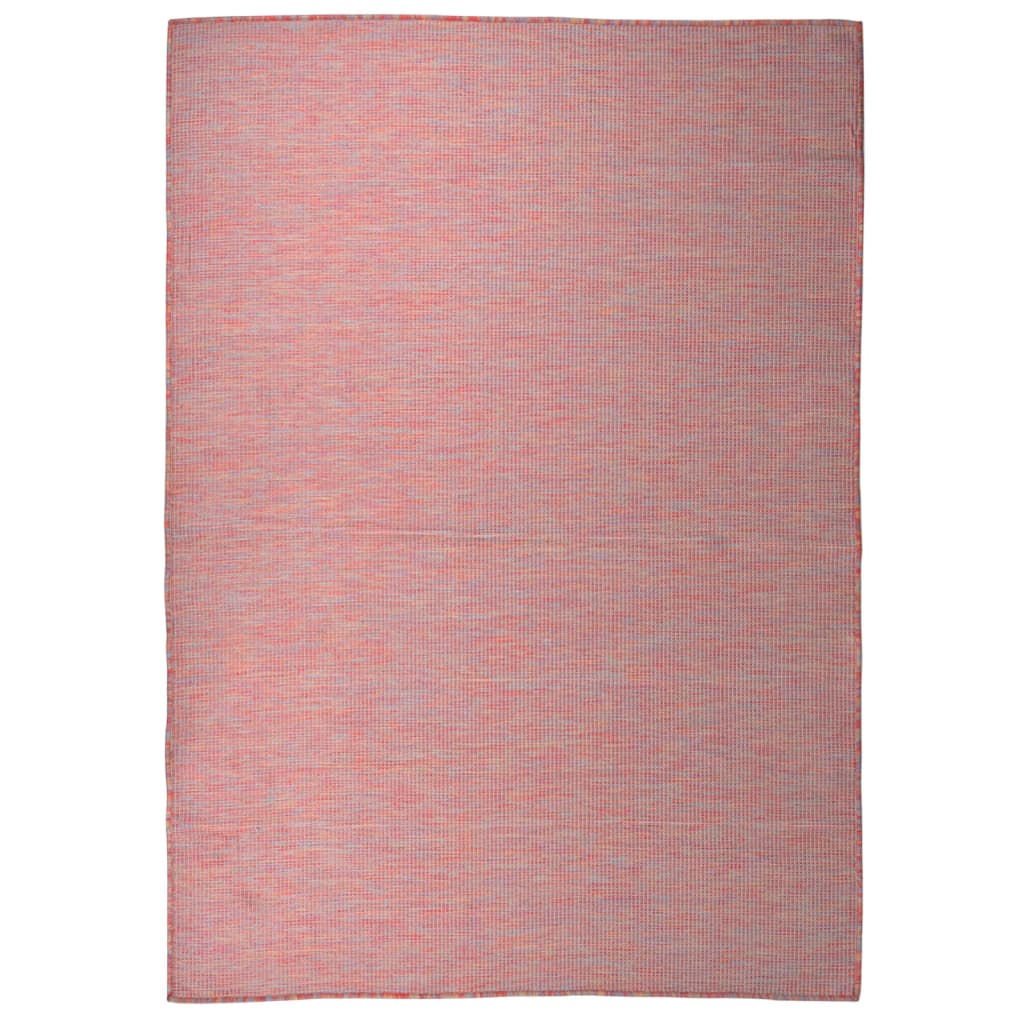 Vidaxl extérieur tapis plat tissé 140x200 cm rouge