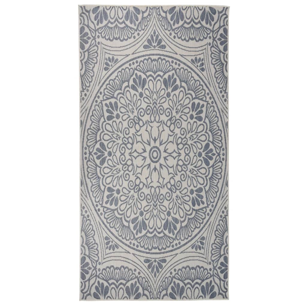 Vidaxl Tapis extérieur avec motif de 100 x 200 cm de motif en bleu