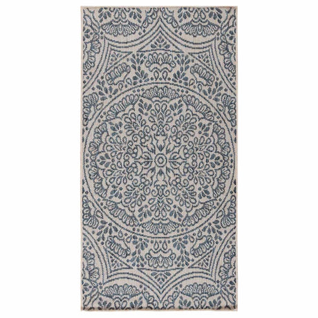 Vidaxl buitenkleed met patroon platgeweven 100x200 cm blauw