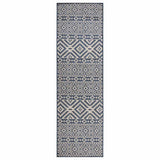 Vidaxl buitenkleed met patroon platgeweven 80x250 cm blauw