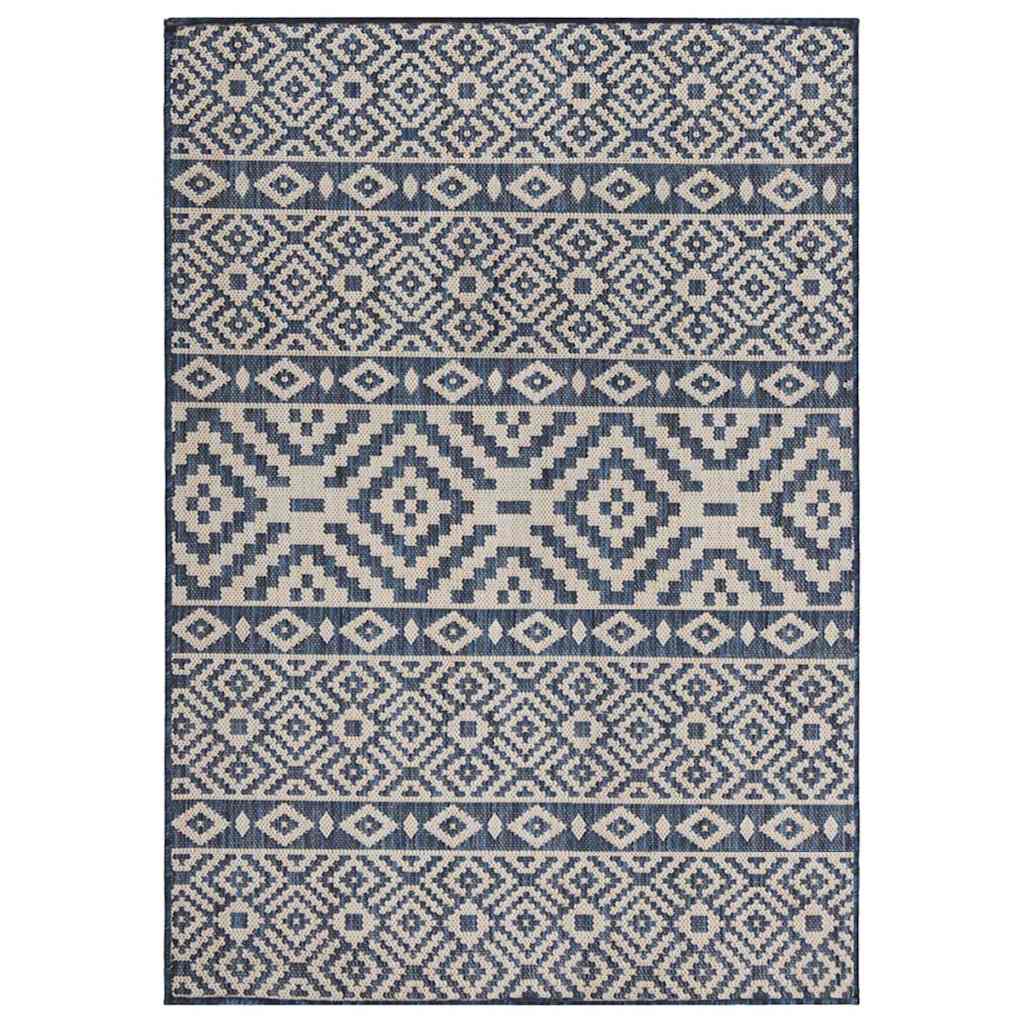 Vidaxl buitenkleed met patroon platgeweven 160x230 cm blauw