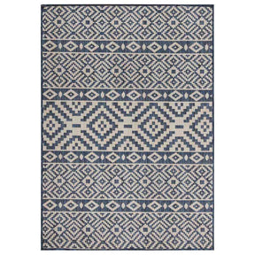 Vidaxl buitenkleed met patroon platgeweven 160x230 cm blauw