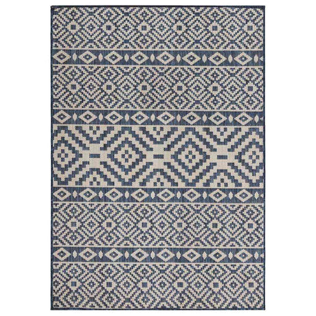 Vidaxl buitenkleed met patroon platgeweven 160x230 cm blauw